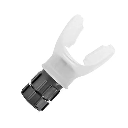 White and black plastic tool on a white background