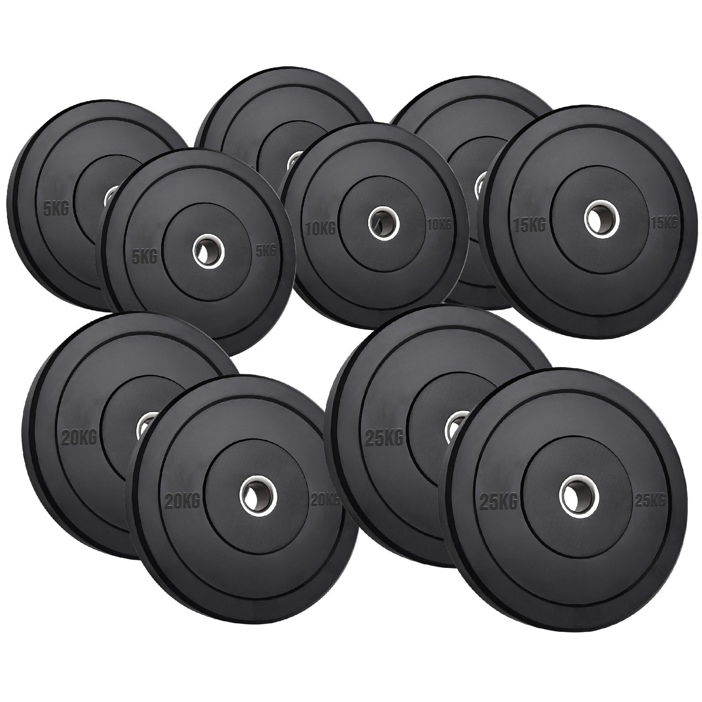 Olympic Bumper Plates – Premium Rubber-Coated Weights with 2" Steel Insert – Ideal for Powerlifting, CrossFit & Weightlifting – Singles, Pairs & Sets Available