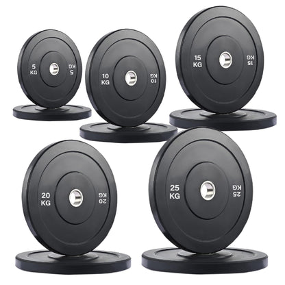 Olympic Bumper Plates – Premium Rubber-Coated Weights with 2" Steel Insert – Ideal for Powerlifting, CrossFit & Weightlifting – Singles, Pairs & Sets Available