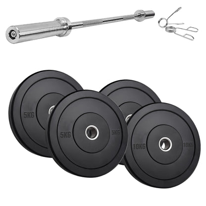 Olympic Bumper Plates – Premium Rubber-Coated Weights with 2" Steel Insert – Ideal for Powerlifting, CrossFit & Weightlifting – Singles, Pairs & Sets Available