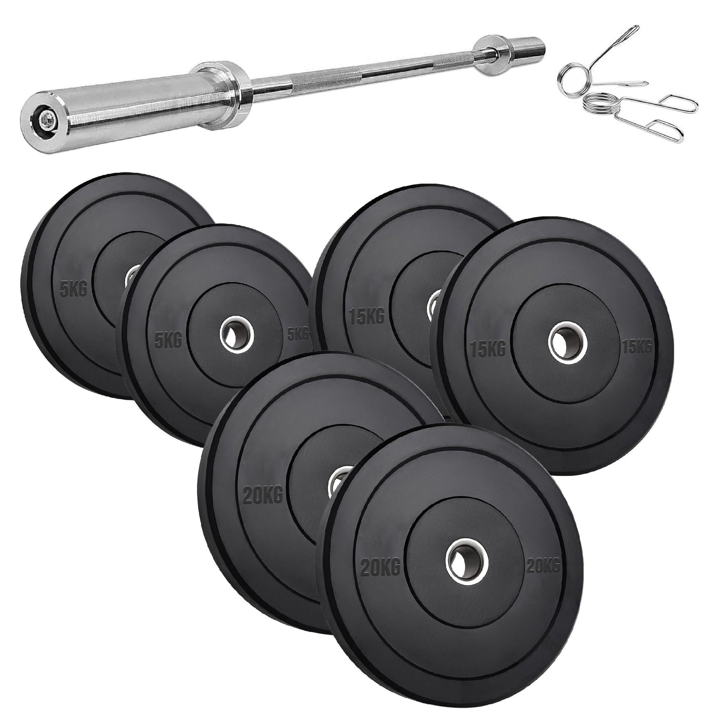 Olympic Bumper Plates – Premium Rubber-Coated Weights with 2" Steel Insert – Ideal for Powerlifting, CrossFit & Weightlifting – Singles, Pairs & Sets Available