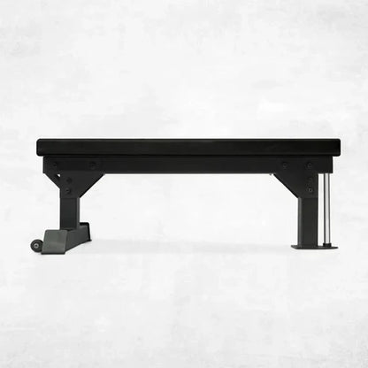 Black metal bench on a white background