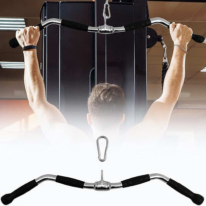 Cable Machine Attachments – Tricep Rope, V Bar, Curl & Lat Pulldown Bars with Carabiner Clips for Home Gym Strength Training