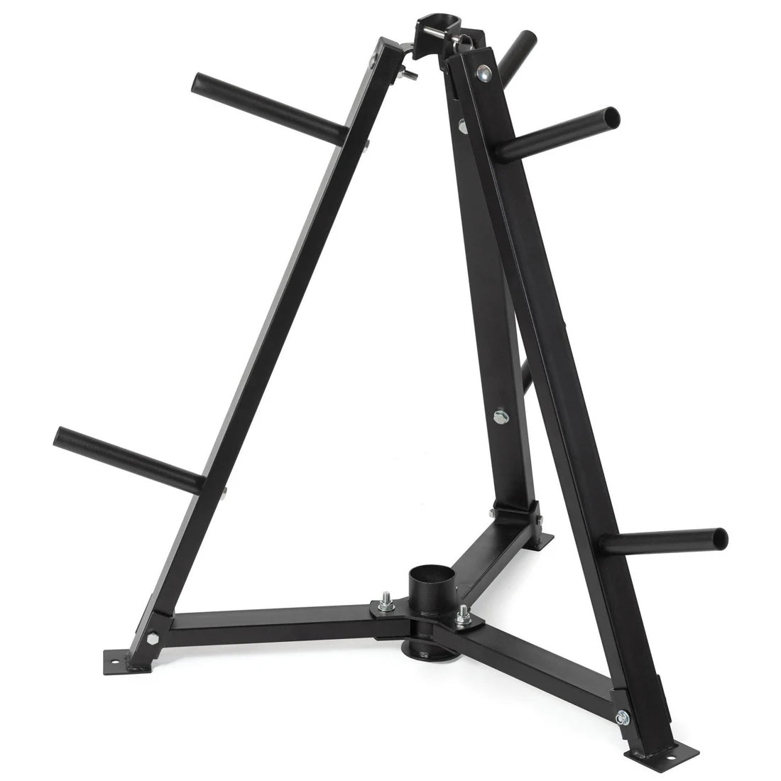 Black metal stand on a white background