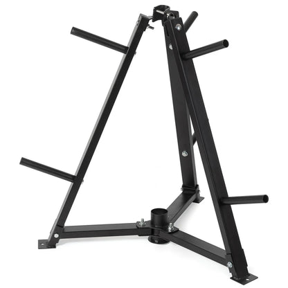 Black metal stand on a white background