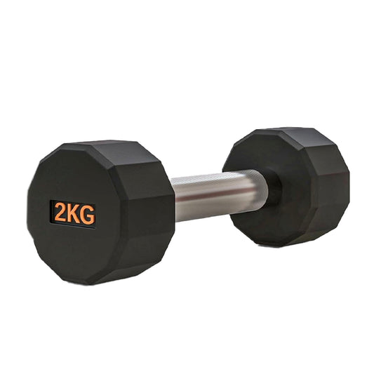 Round Hex Dumbbell – Anti-Roll, Rubber Coated, Knurled Grip, Multiple Sizes for Home & Gym