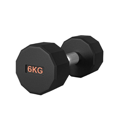 Round Hex Dumbbell – Anti-Roll, Rubber Coated, Knurled Grip, Multiple Sizes for Home & Gym