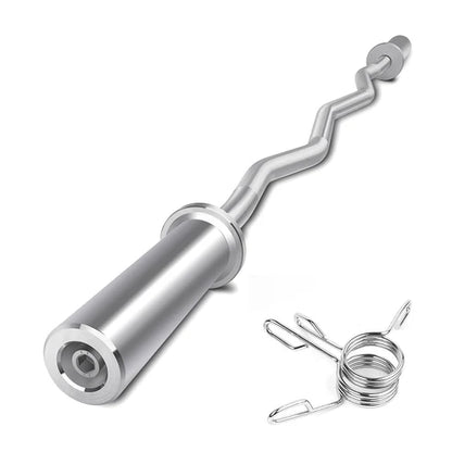 Metallic curl bar with attachments on a white background