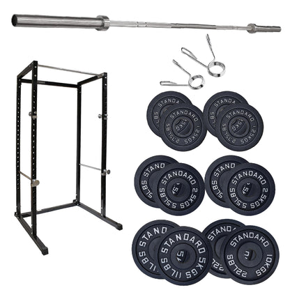 G100 Commercial Grade Power Rack – Heavy-Duty Squat Cage with Pull-Up Bar, Adjustable J-Hooks & Safety Pins – Reinforced Steel Frame for Professional Home Gym Strength Training