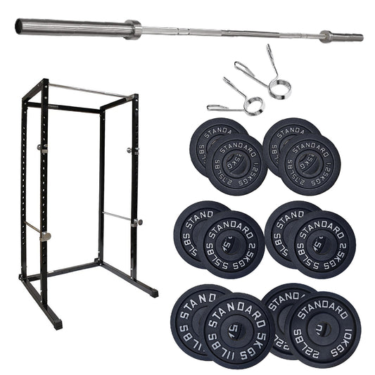 G100 Commercial Grade Power Rack – Heavy-Duty Squat Cage with Pull-Up Bar, Adjustable J-Hooks & Safety Pins – Reinforced Steel Frame for Professional Home Gym Strength Training