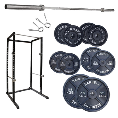 G100 Commercial Grade Power Rack – Heavy-Duty Squat Cage with Pull-Up Bar, Adjustable J-Hooks & Safety Pins – Reinforced Steel Frame for Professional Home Gym Strength Training