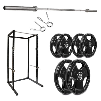 G100 Commercial Grade Power Rack – Heavy-Duty Squat Cage with Pull-Up Bar, Adjustable J-Hooks & Safety Pins – Reinforced Steel Frame for Professional Home Gym Strength Training