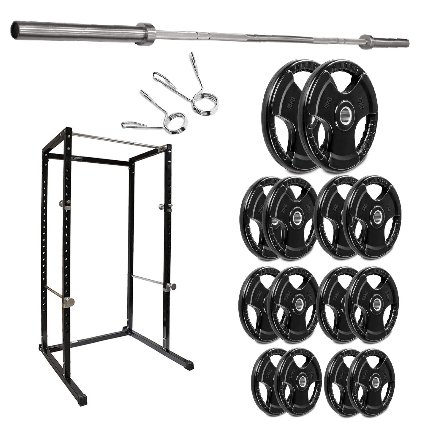 G100 Commercial Grade Power Rack – Heavy-Duty Squat Cage with Pull-Up Bar, Adjustable J-Hooks & Safety Pins – Reinforced Steel Frame for Professional Home Gym Strength Training