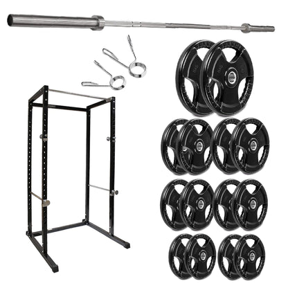 G100 Commercial Grade Power Rack – Heavy-Duty Squat Cage with Pull-Up Bar, Adjustable J-Hooks & Safety Pins – Reinforced Steel Frame for Professional Home Gym Strength Training