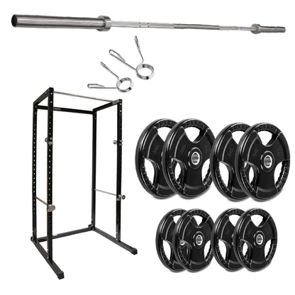 G100 Commercial Grade Power Rack – Heavy-Duty Squat Cage with Pull-Up Bar, Adjustable J-Hooks & Safety Pins – Reinforced Steel Frame for Professional Home Gym Strength Training