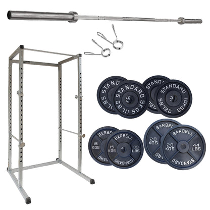 G100 Commercial Grade Power Rack – Heavy-Duty Squat Cage with Pull-Up Bar, Adjustable J-Hooks & Safety Pins – Reinforced Steel Frame for Professional Home Gym Strength Training