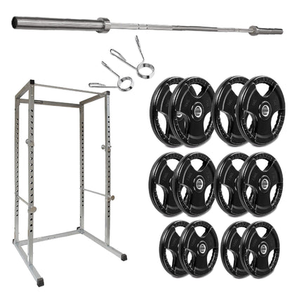 G100 Commercial Grade Power Rack – Heavy-Duty Squat Cage with Pull-Up Bar, Adjustable J-Hooks & Safety Pins – Reinforced Steel Frame for Professional Home Gym Strength Training
