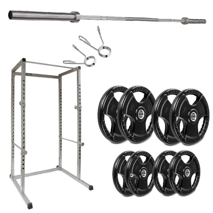 G100 Commercial Grade Power Rack – Heavy-Duty Squat Cage with Pull-Up Bar, Adjustable J-Hooks & Safety Pins – Reinforced Steel Frame for Professional Home Gym Strength Training