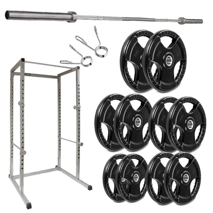 G100 Commercial Grade Power Rack – Heavy-Duty Squat Cage with Pull-Up Bar, Adjustable J-Hooks & Safety Pins – Reinforced Steel Frame for Professional Home Gym Strength Training