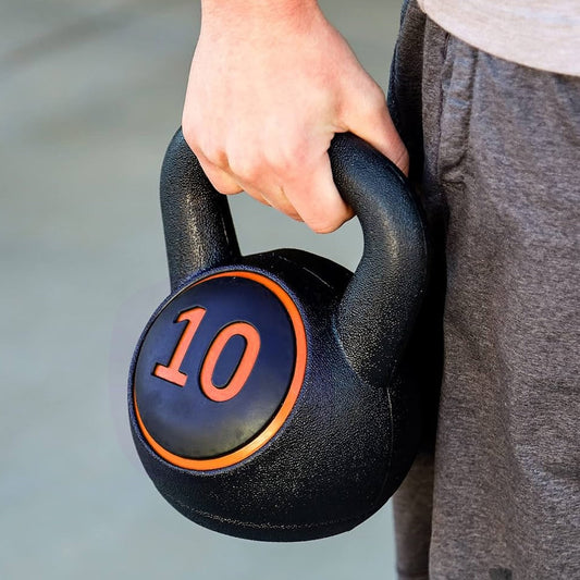 3-Piece Kettlebell Weight Set with Tray | Vinyl Coated Kettlebells for Home Fitness, Cross Training, MMA, Strength & Full-Body Workout | 3 Sizes for Progression