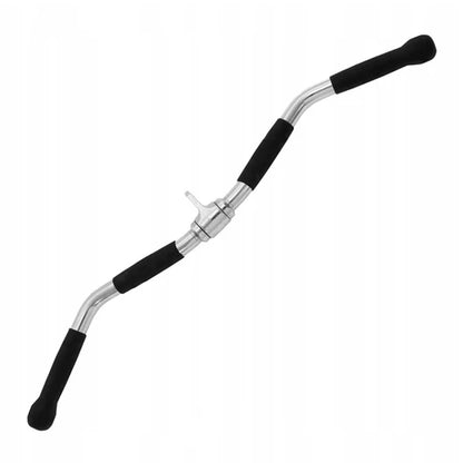 Barbell with black handles on a white background