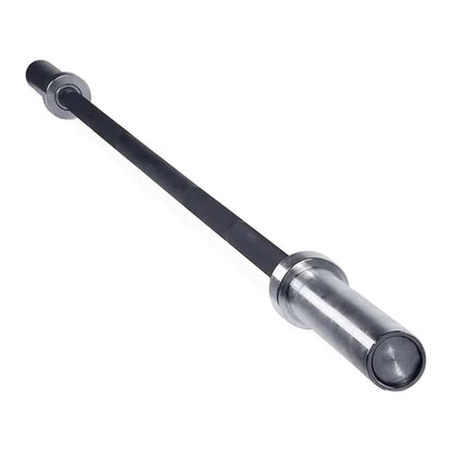 Metal barbell with attachments on a white background