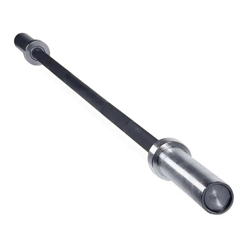 Metal barbell with attachments on a white background