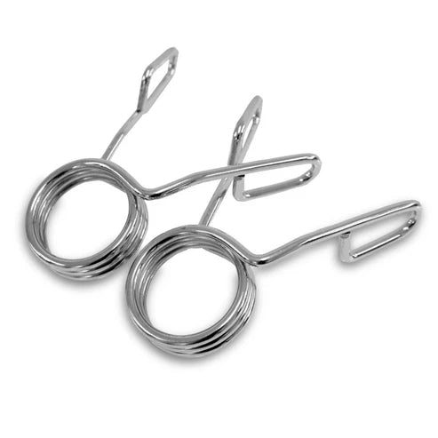 Metallic earring on a white background