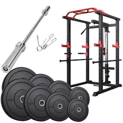 Power Multi Cage with Cable Pulley System – Heavy-Duty Adjustable Power Rack with Lat Pulldown & Multi-Grip Pull-Up Bar – Full-Body Strength Training Station for Home & Commercial Gyms