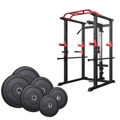 Power Multi Cage with Cable Pulley System – Heavy-Duty Adjustable Power Rack with Lat Pulldown & Multi-Grip Pull-Up Bar – Full-Body Strength Training Station for Home & Commercial Gyms
