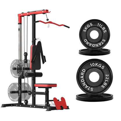 Professional LAT Pulldown Machine with Dual Pulley System – Home Gym Cable Station for Back & Upper Body – Adjustable Seat – Compact Strength Training Equipment for Full Body Workouts