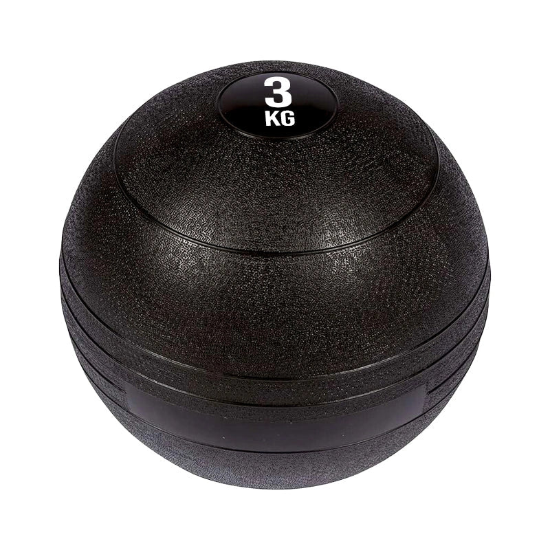 Black exercise ball with '3 KG' marking on a white background