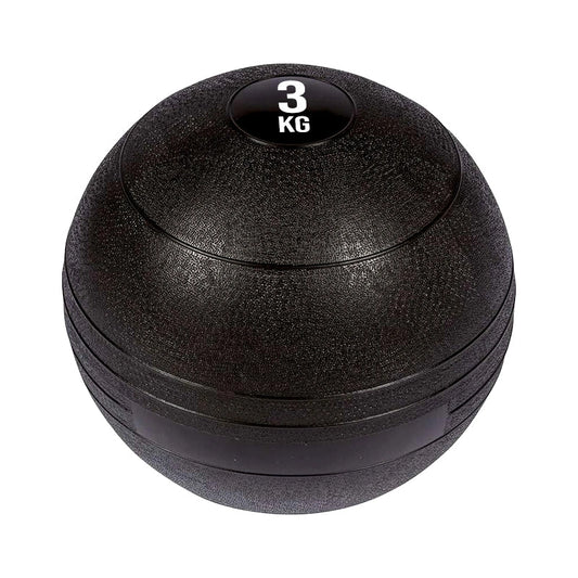 Black exercise ball with '3 KG' marking on a white background