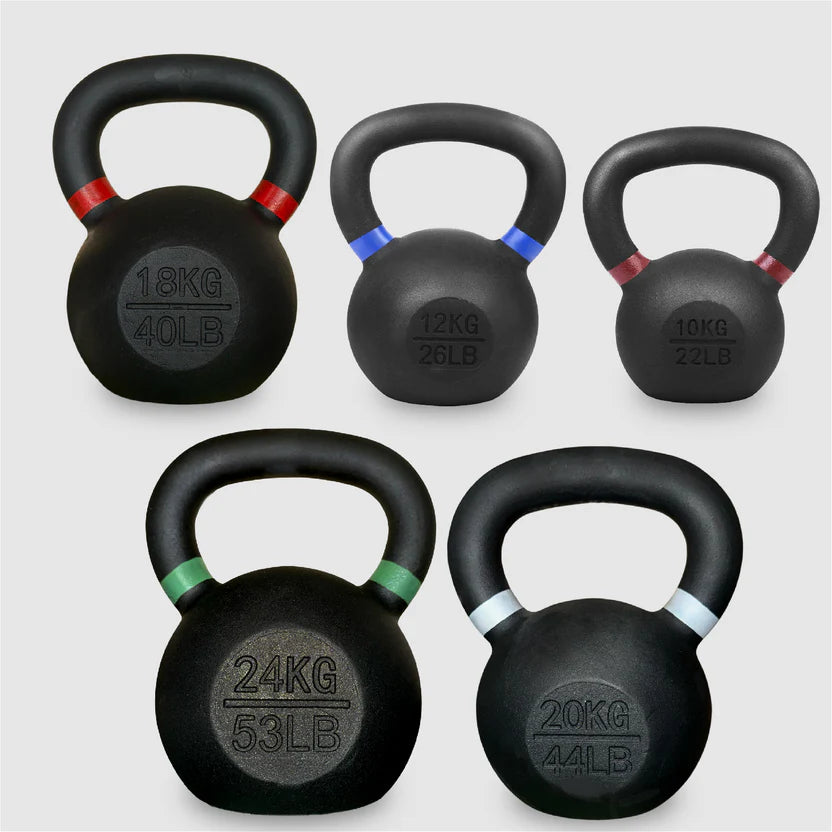 Premium Cast Iron Kettlebells – Solid Strength Training Weights with Wide Smooth Grip – Durable Kettlebell Set for Home Gym Workouts – Multiple Weight Options for All Fitness Levels