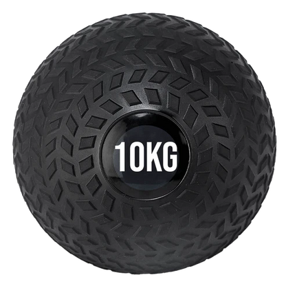 Black 10KG weight ball on a white background