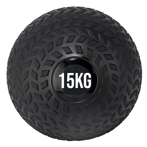 Black 15KG weight ball on a white background