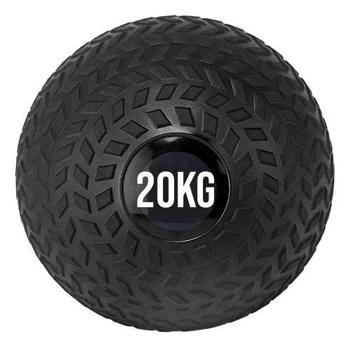Black 20KG weight ball on a white background
