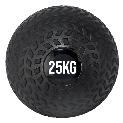 Black 25KG weight ball on a white background