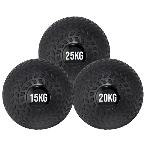 Three black dumbbells with weight markings on a white background
