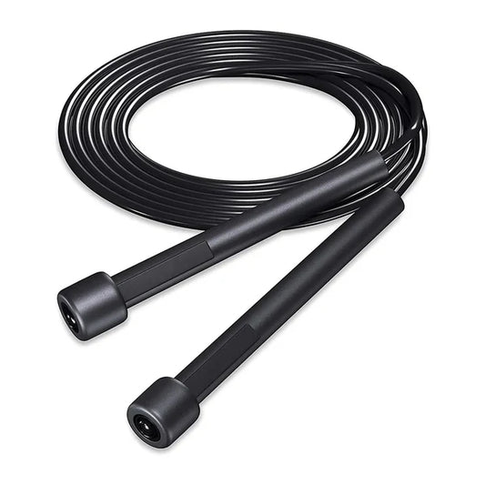 Black jump rope on a white background