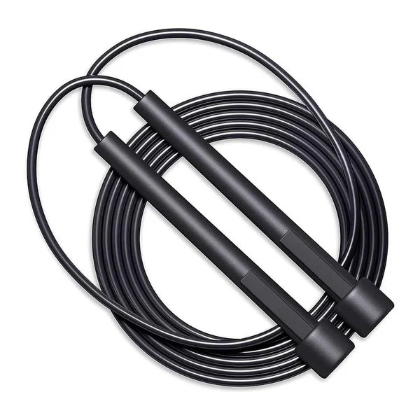 Black jump rope on a white background