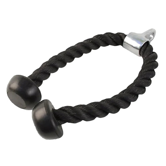 Black dog toy with metal ends on a white background