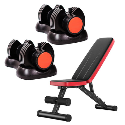 12.5kg Adjustable Dumbbell – 5-in-1 Quick Dial Dumbbell Set with Safety Lock, Non-Slip Grip, Space-Saving Design for Strength Training at Home