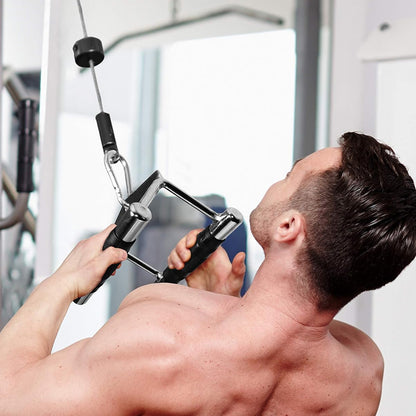 Cable Machine Attachments – Tricep Rope, V Bar, Curl & Lat Pulldown Bars with Carabiner Clips for Home Gym Strength Training