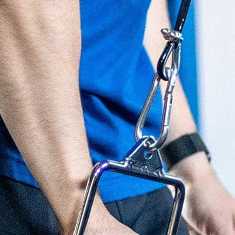 Cable Machine Attachments – Tricep Rope, V Bar, Curl & Lat Pulldown Bars with Carabiner Clips for Home Gym Strength Training