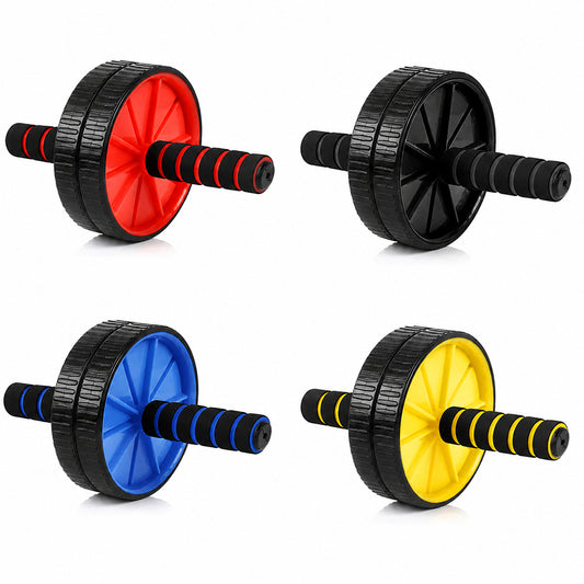 Pro Double-Wheel Ab Roller with Knee Mat – Rebound Core Trainer with Adjustable Resistance Bands – Silent Non-Slip Wheels – Home Gym Ab Workout Equipment for Men & Women